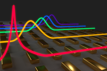 Illustration of the formation of a Bose-Einstein condensate in a plasmonic lattice.